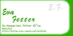 eva fetter business card